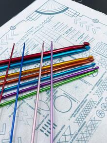 2.0-8.0mm Colorful Afghan Crochet Hooks (Flexible Multicolor, Random Hook Color), 11pcs Different Sizes, 10.63 Inch Length, Suitable For Crochet Art Beginners - Multicolor - View 7