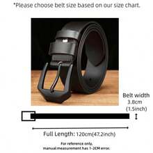 Men Leather Belt Clips Copper Needle Buckle Fashionable Casual Style Business Versatile Simple High-End Feel