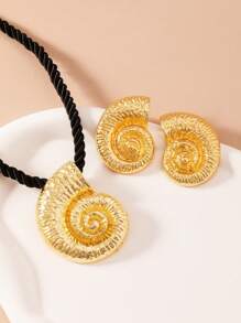 1 Set Classic Fashion Delicate Rhinestone Pendant Necklace And Earring Set