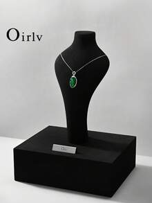 Oirlv Fashion PU Leather Mannequin Bust Necklace Display Stand Portrait Model Neck Pendant Jewellery Storage Rack Holder Jewelry Store Showcase Props - Portrait - View 5