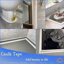 Kitchen Bathroom Caulking Tape Sealant, PVC Self-Adhesive Toilet Caulking Strip, Caulking Tools, Sealing Tape - 白色 - 查看 6