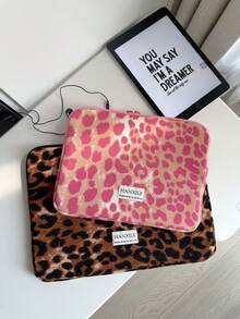 1 件韩国时尚豹纹笔记本电脑包，办公包，笔记本内袋，13 英寸，14 英寸，15 英寸，跨境返校学校用品包，学校工作用笔记本电脑包，女士 书包 - 彩色 - 查看 4