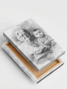 1 Style - Add Deceased Loved One To Photo, Memorial Gift, Add Person To Photo, Family Portrait Different Photos, Combine Photos Canvas - Artwork Wall Painting For Gift, Keepsake, Bathroom, Bedroom, Living Room,Unique Ideal Gifts For Him Her,Dad,Mom,Family,For Mother's Day,For Birthdays,For Father's Day,For Housewarming Dining Room,Living Room,Bedroom,Home