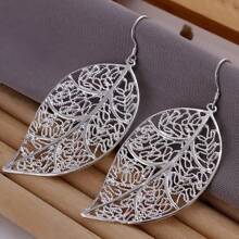 Orecchini in argento sterling 925 di alta qualità, gioielli con ciondoli adorabili a forma di foglia, adatti per donne e spose, gioielli di moda