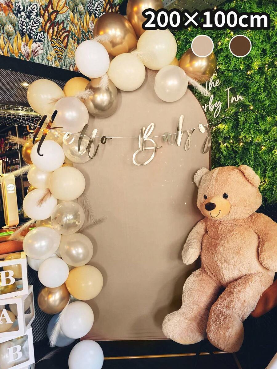 Vỏ bọc giá đỡ cong hai mặt có nhiều màu sắc, phù hợp với nhiều loại giá đỡ cong khác nhau, vải đàn hồi, Giáng sinh, phông nền đám cưới hình vòm lớn, vải đàn hồi cao, vỏ bọc phông nền tiệc sinh nhật, vải chụp ảnh, vỏ bọc phông nền hình bán nguyệt - Nhiều màu - Xem 1