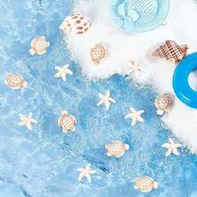 20/60/80/200 件可爱海龟和海星珠,适合夏季海滩脚链、手链、耳环、钥匙扣、吊坠、绿松石珠 - 白色 - 查看 4