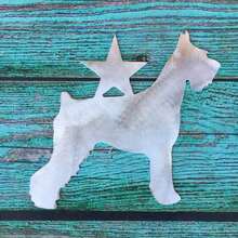 Giant Schnauzer, With Star, Dog Christmas Tree Topper, Wreath Decoration, Holiday Decoration, Aluminum - Silver - View 3
