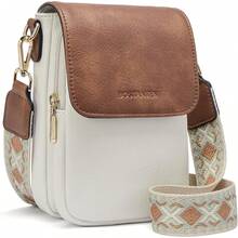 ¡RecomendadoBOSTANTEN - Bolso bandolera pequeño para mujer con ranuras para tarjetas¡Top de Temporada - A01-beige con café - Ver 2
