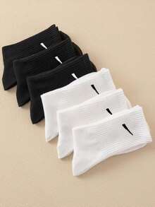 1 Pair/5 Pairs/6 Pairs Women's Casual Long Socks, Simple Comfort Daily Wear Unisex Crew Socks, Fall