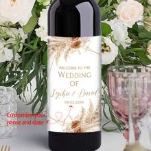 30 Stück individuell gestaltete Hochzeit Weinflaschenetiketten - personalisierte Hochzeitspaar Name & Datum Flaschenetiketten für Braut und Bräutigam, Hochzeitsfeier Dekorationen, perfekt für Taufe, Hochzeitsfeierlichkeiten, Schulmaterial, Schulanfang