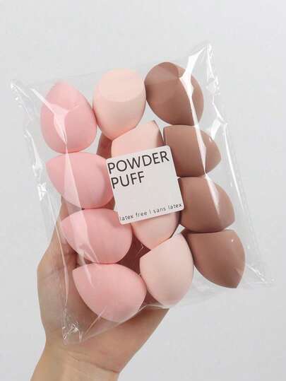 [12pcs Water-Absorbent Makeup Sponges] 12pcs Latex-Free, Water-Absorbent Polyurethane Makeup Sponges - Suitable For Liquid, Cream, And Powder Foundations - Available In Multiple Colors