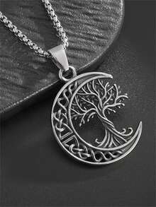1 件经典世界树凯尔特结吊坠项链，生命之树吊坠，时尚幸运护身符珠宝礼物，适合男女 - 時尚新款 - 查看 7