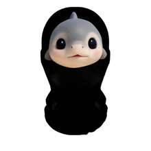 1 件海外怪兽宇宙头饰，带棒，鲨鱼卡布奇诺小姐搞笑面具，适合万圣节、愚人节化妆舞会 - 彩色 - 查看 4