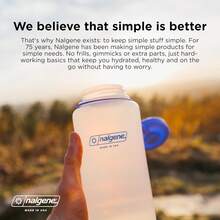 Nalgene Sustain Tritan - Botella de agua sin BPA fabricada con material derivado de 50% residuos de plástico (utilizando balance de masa certificado ISCC), 16 onzas, boca ancha, amatista - Amatista Sustain - Ver 5