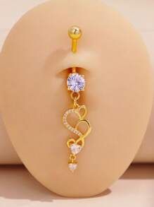 Navel Piercing Jewelry, Micro-Inlaid Zirconia Navel Ring & Gold Butterfly Navel Ring, Body Piercing Accessories