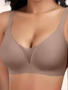 3pcs/Set Seamless Underwire-Free Bras For Women, Soft Minimizer Plunge Bras - Multicolor - View 6