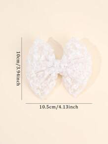 2 pezzi Fiocchi bianchi per capelli per bambine, fermagli per capelli in pizzo premium per neonati, fermagli per capelli eleganti in rete per neonati, accessori per bambini.