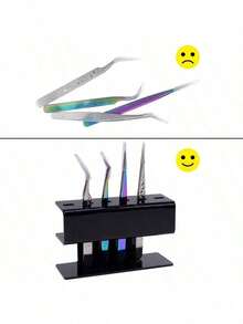 1pc/Acrylic Eyelash Tweezers Display Stand, Eyelash Extension Tweezers Stand, Display Box, Eyelash Extension Storage Box, Storage Rack, Eyelash Extension Auxiliary Storage Tool - Multicolor - View 8
