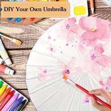 1把白色纸伞：纸/竹材质，配有优雅手柄。适用于新娘送礼会、派对礼品、餐桌装饰。 - 白色 - 查看 8