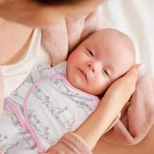 Gllquen Baby Organic Cotton Swaddle Blankets 4-Pack For 0-3 Months Newborn Girls, Pink Floral - 粉色 - 查看 3