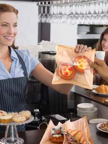 50/100pcs Heat Seal Bakery Bag With Window, Greaseproof Kraft Paper Bread Bag, Suitable For Baking, Egg Sandwiches, Donuts,Bread, Biscuits