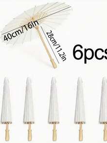 10pcs/6pcs/4pcs/1pc Multiple Specifications, Unfolded Into 30cm Diameter, 40cm Diameter /60cm Diameter/Festival Wedding Decoration And Accessory Paper Umbrellas - Handcrafted Traditional Bridal Umbrellas - Elegant Photo Props And Party Accessories, No Electricity Required - White - View 14