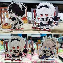 2Pcs Cute Anime Character Acrylic Standee, 10cm 2D Game Themed Girl Collectible Ornament, Desktop Decoration, Back To School Gift For Anime Fans - Multicolor - View 6