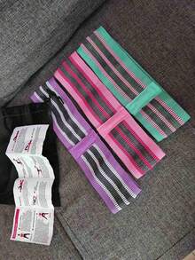 3pcs/Set Elastic Resistance Bands, Yoga Hip Bands, Fitness Leg Bands, Suitable For Squat Training, Outdoor Gym Hip Workout - Multicolor - View 9
