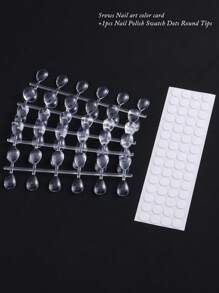 Nail Polish Swatch Dots Round Nail Color Swatches Clear Transparent Nail Polish Display Nail Sample Swatches With Adhesive Sticker For Gel Polish Nail Swatch Book