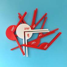 1 Set Of Mathematics Learning Tools - Angle Measurement Instrument, Geometric Angle Display Tool, Plastic Material, Suitable For Children's Angle Recognition Educational Tools | Sturdy , School Supplies,Back To School