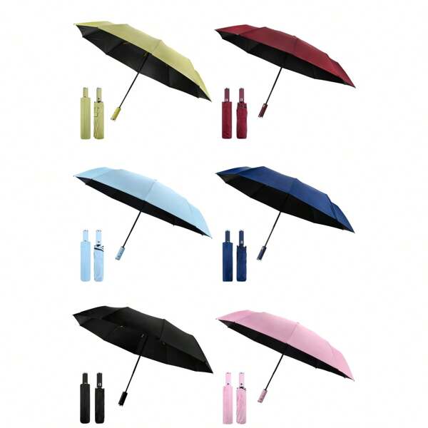 Windproof Auto Open/Close Compact Travel Umbrella - Oversized UV Protection With Ventilated Canopy For Women, Durable Foldable Design For School, Office, Travel & Outdoor Use