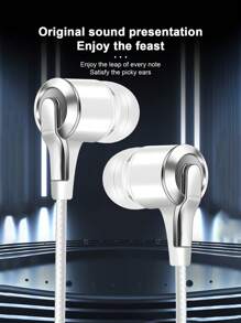 Écouteurs intra-auriculaires avec amplification des basses et commandes en ligne, universels pour le jeu, l'ordinateur, prise 3,5 mm
