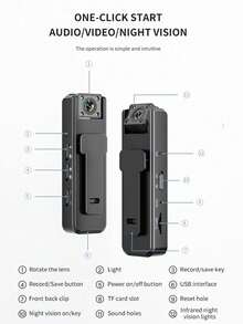 1080P Full HD Mini Pocket Camera, Portable Compact Camera Body, Rotatable Outdoor Bicycle Video Camera, Cycling DV Sports Camera, Battery Powered, Sports & Work - Black - View 7