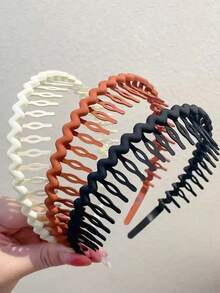 女士简约化妆头带，糖果色纯色防滑刘海和飘逸发箍，女士发带头带，发饰， - 彩色 - 查看 9