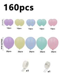160pcs Macaron Color Foil Balloon Flower Arch Set, Different Sizes 18/12/10/5 Inches Macaron Color Foil Ball, Suitable For Birthday Party, Mother's Day, Unicorn Birthday, Easter, Wedding, Anniversary Party Decoration