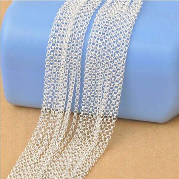3pcs 16-30 Inch Gold Plated 925 Silver ROLO Chain