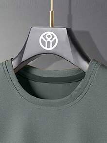 Men's Fashion Solid Color Short Sleeve T-Shirt & Shorts Set, Cozy Outfits - Grey - View 3