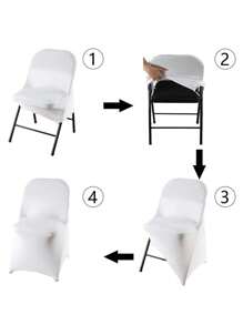100pcs Chair Cover Polyester Spandex Chair Cover Stretch Cover For Wedding Party Dining Room Folding Chair Cover (Black, White)