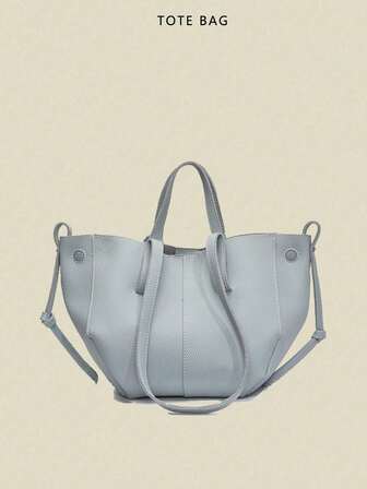 New Korean Niche Pleated Lychee Texture Shoulder Bag For Women, Versatile Large Capacity Tote Handbag, Luxurious Vintage Elegant Armpit Bag, High-End Fashion Shoulder Bag, Tote Bag, French Niche Design Large Capacity Shopping Bag, Commuter Bag