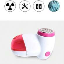 1pc Mini Lint Remover | Tri-Blade Swirl Cutter 120° Stable Trimming | Removable Debris Tray Easy To Clean | Metal Grid Design | Battery Powered - Red - View 5