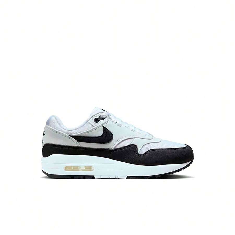Nike 女士 Air Max 1 休闲舒适运动鞋,适合日常穿着且用途广泛 - 白色/峰白/黑色 - 查看 1