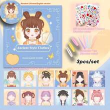 Libro de pegatinas de maquillaje con diseños de muñecas de moda, set de pegatinas para el rostro DIY - Juguetes de vestir con pegatinas reutilizables para diversión creativa, arte facial e interacción - Excelente como recuerdo de fiesta o regalo - Multicolor - Ver 22