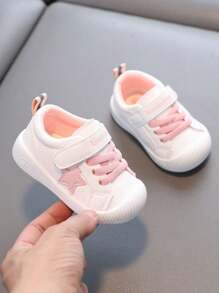 1 par de zapatos nuevos de primavera/otoño para niños pequeños de interior/exterior con suela blanda antideslizante, puntera redonda, suela protectora transpirable de malla, de fácil puesta y quitado con cinta mágica, estilo casual, adecuados para niños y niñas de 6 meses a 3 años