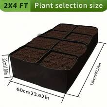 Extra-Large 8-Grid Raised Garden Bed Kit, Contemporary Style, Durable Weather-Resistant Rectangular Planter, Floor Mounted, With Indoor/Outdoor Accessory Components For Vegetables, Flowers - màu đen - Xem 4