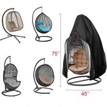 Outdoor Egg Chair Waterproof Cover - Thickened Oxford Cloth Zippered Dustproof & UV-Resistant Protective Cover For Hanging Eggshell Swing
