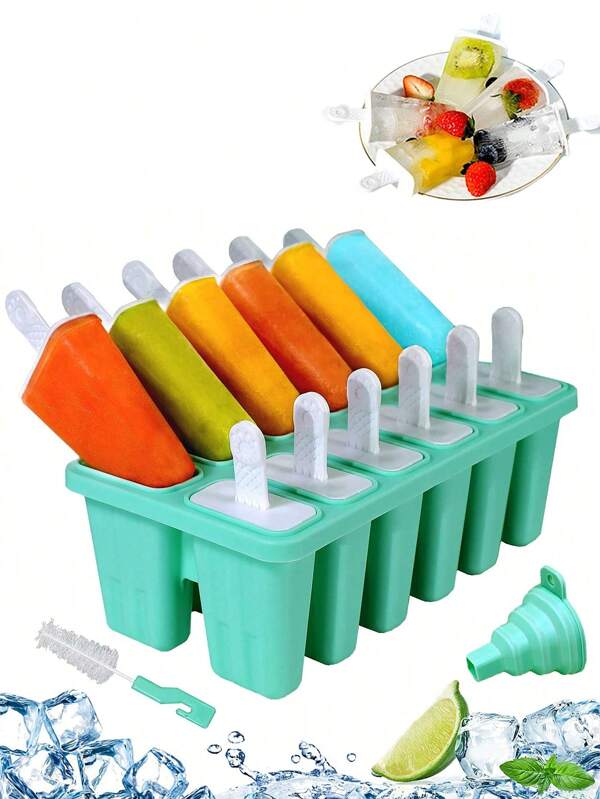 1pc Silicone Popsicle Mold, 12 Holes, DIY Popsicle Mold, Children, Adults, Teenagers, Party Yogurt Smoothies, Home, Supermarket Daily Use, Convenient For Daily Use Of Ice Cubes, Convenient To Make Popsicles At Home By Yourself