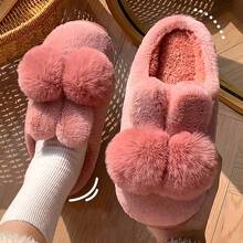 Plush Slippers For Women, Short Boots With Heel Cover, Thick Sole & Warm, Suitable For Students Dorms, Couples, Men & Women Indoor Slippers
