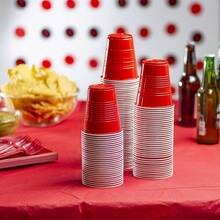 Comfy Package [12 Oz. - 40 Count Plastic Party Cups Disposable - Assorted Colors Drinking Cups For Party, Events, And Everyday Use - Red - View 4