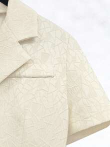 2件套女士职业装提花面料商务套装 - 杏色 - 查看 5