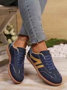 Women's Summer Casual Flat Soft Bottom Non-Slip Splicing Color Outdoor Sports Shoes, Spring Autumn New Arrival